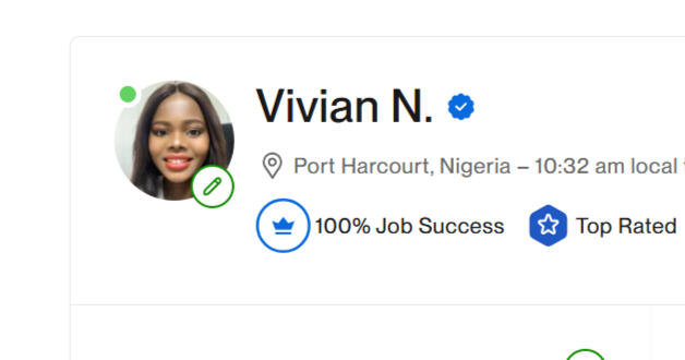 A top rated freelancer with 100% job success.